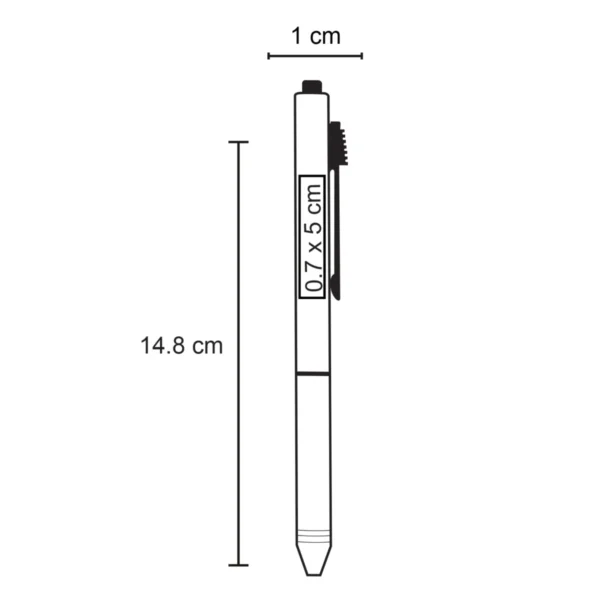 Clina – Boligráfo Metálico 4 En 1; Negro,