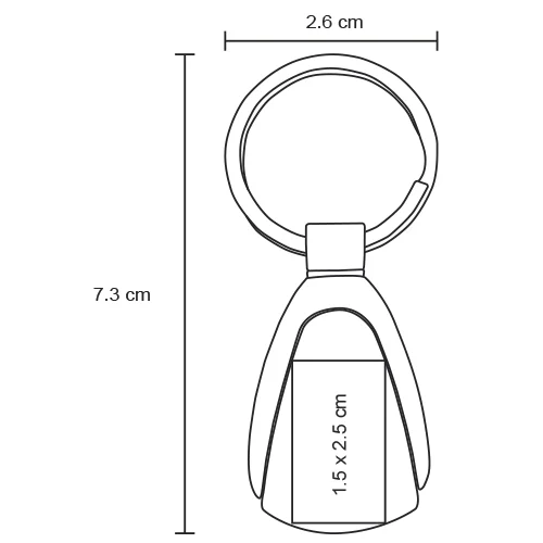 mk-001-extra Drop – Llavero Metálico Semi Ovalado