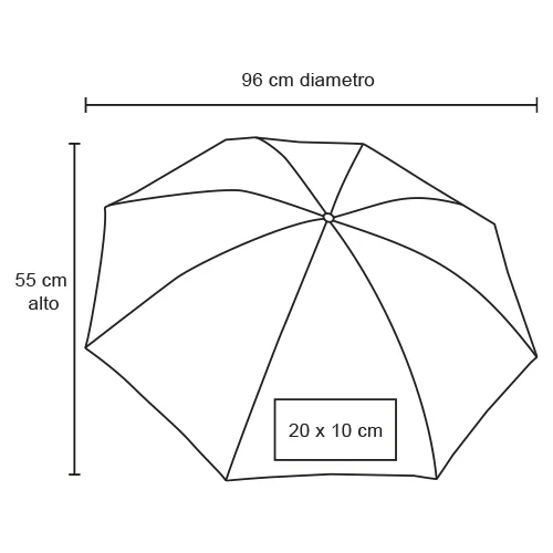 pm-03-extra Dual – Paraguas De Bolsillo, 8 Gajos, Mango De