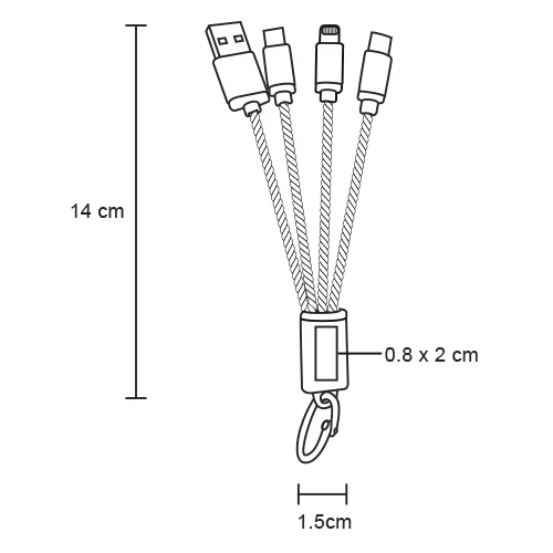Kabel – Cable Multi Usb 4 En 1, Compatible
