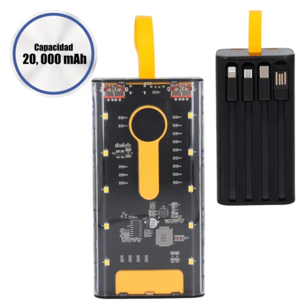 Nur – Power Bank Transparente De 20,000 Mah