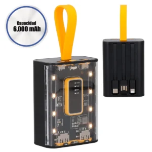 Gama – Power Bank Transparente De 6,000 Mah