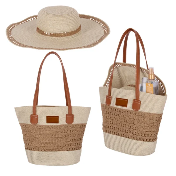 tl-069-main Rosie – Sombrero Y Bolsa De Paja De Papel