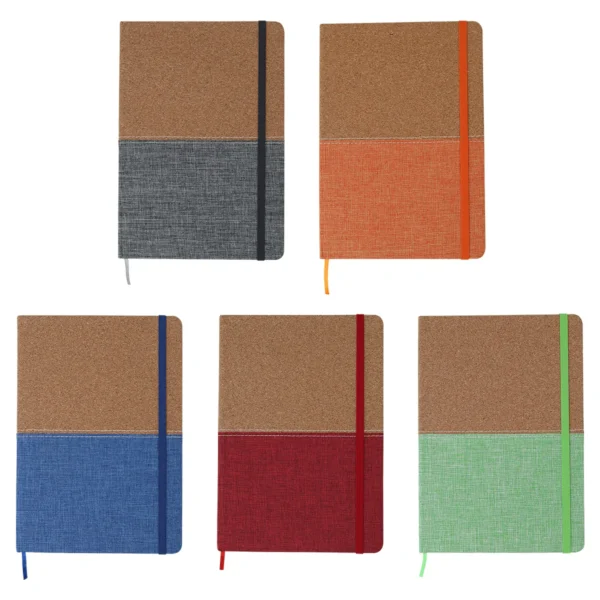 Libreta corcho bi tono.