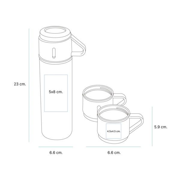 st-034-gal-4 Set de termo y tazas Camini.